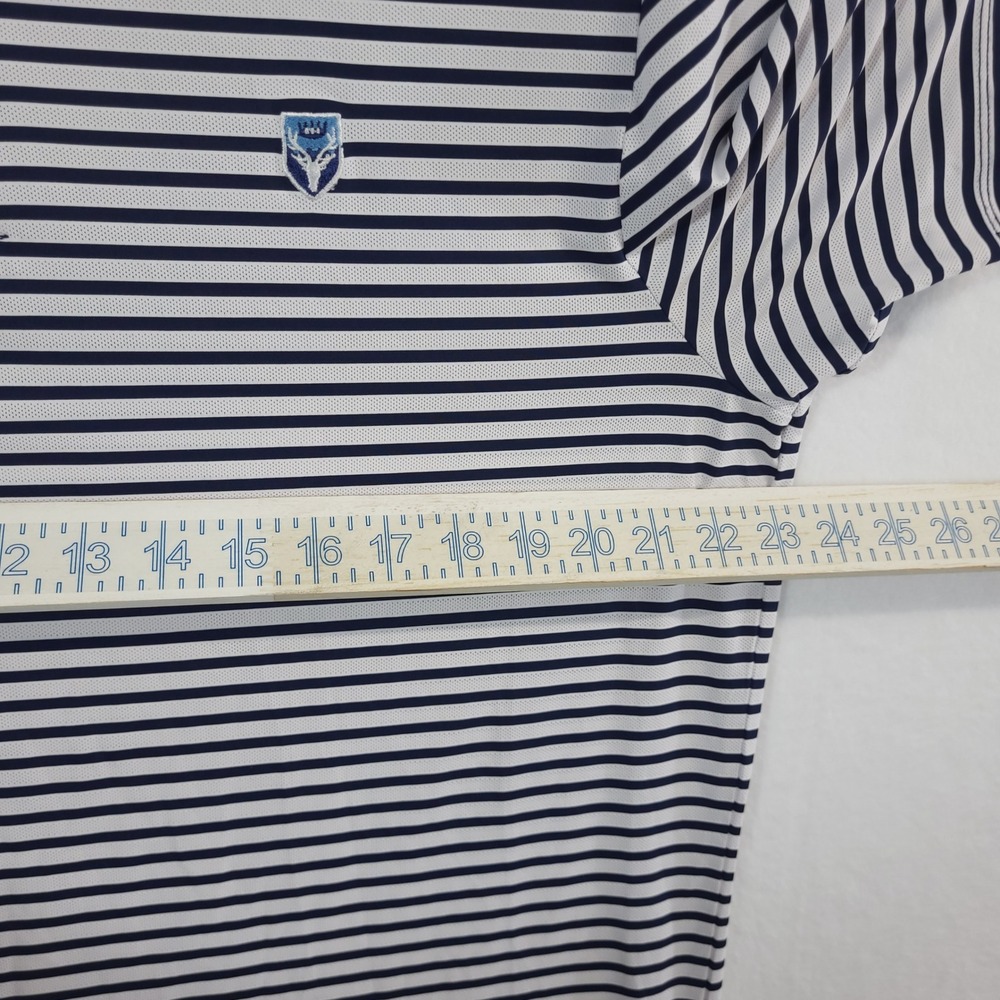 KJUS Luis Stripe Polo Shirt Mens XL Blue White MG60-F00 Short Sleeve Golf - Picture 4 of 16